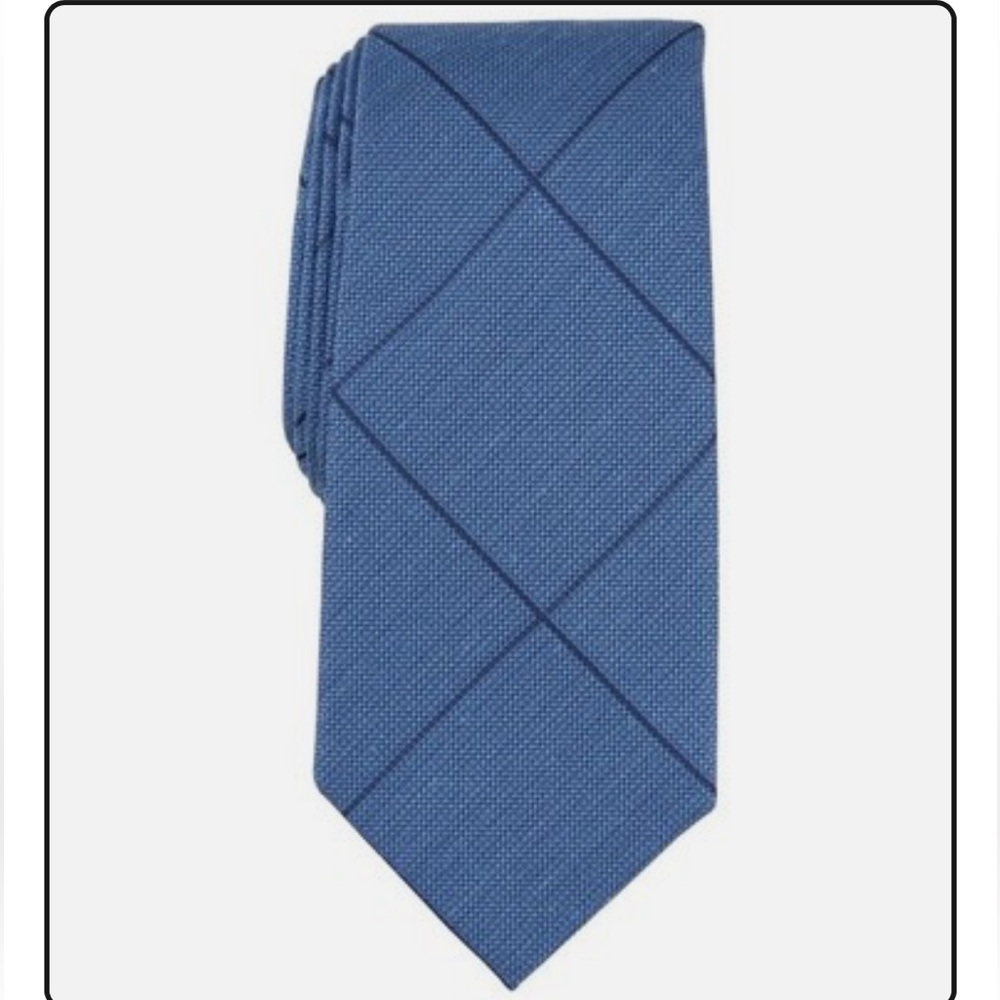 NWT Macy's Alfani Amber Grid Tie in Navy